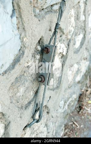 Drahtseil, Anker, Unterstützung, Stahlseil Stock Bild Stockfoto