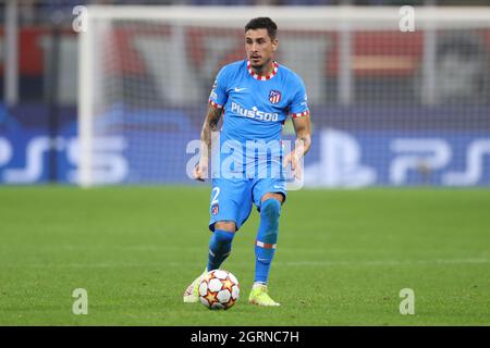 Mailand, Italien, 28. September 2021. Jose Maria Gimenez von Atletico Madrid während des UEFA Champions League-Spiels in Giuseppe Meazza, Mailand. Bildnachweis sollte lauten: Jonathan Moscrop/ Sportimage Stockfoto