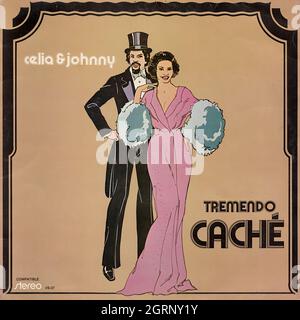 Celia Cruz & Johnny Pacheco - Tremendo caché - Vintage Vinyl Schallplattencover Stockfoto