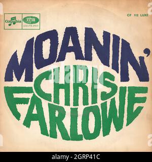 Chris Farlowe - Moanin' 45rpm - Vintage Vinyl Schallplattencover Stockfoto