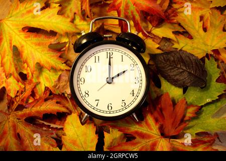 Uhren Wechseln Zurück 1 Stunde Herbst Stockfoto