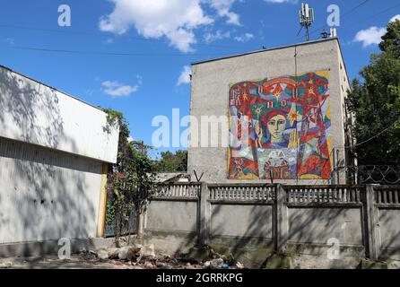 Mosaik aus der Sowjetzeit in Chisinau Stockfoto