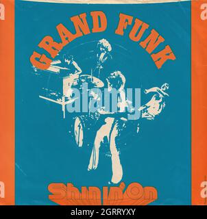 Grand Funk - Shinin' On - Mr. Pretty Boy 45rpm - Vintage Vinyl Schallplattencover Stockfoto