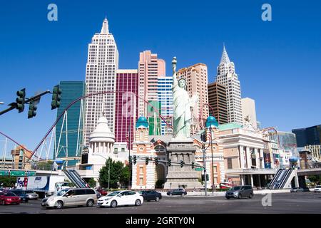 New york - New york Hotel am Las Vegas Strip an einem sonnigen Tag mit blauem Himmel, Las Vegas, Nevada, Vereinigte Staaten April 28 2013 : Stockfoto