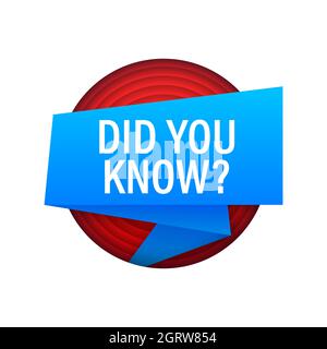 Band Banner mit Text Wussten Sie schon, Poster im Pop Art Stil. Vektorgrafik. Stock Vektor