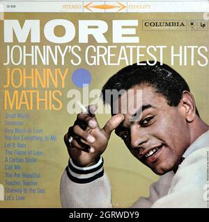 Johnny Mathis - Mehr Johnny's Greatest Hits 1959 Rekord - Vintage Vinyl 33 rpm Recor Stockfoto