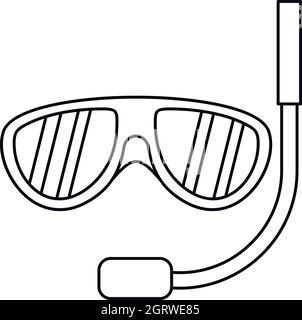 Schwimmen Maske Symbol, outline Style Stock Vektor