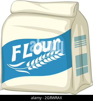 Beutel mit Mehl auf weißem Hintergrund Stock Vektor