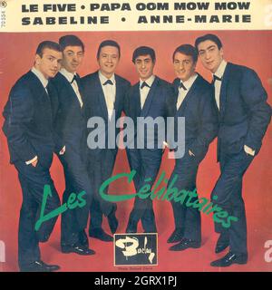 Les Célibataires - Le Five - Papa Oom Mow Mow EP - Vintage Vinyl Schallplattencover Stockfoto