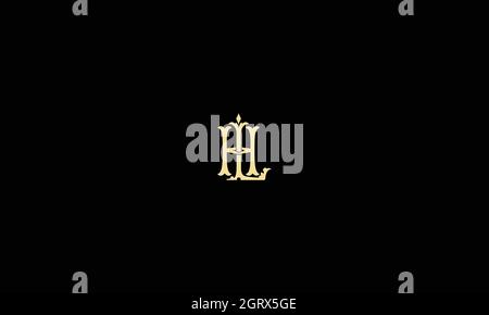 Buchstaben hl Logo-Design mit negativem Platzeffekt für die Illustration Stock Vektor