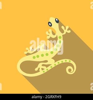 Kleiner Gecko Symbol, flachen Stil Stock Vektor