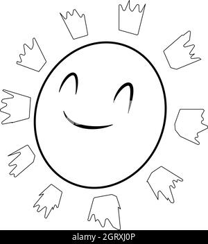 Sonnensymbol, isometrischen 3d Stil Stock Vektor