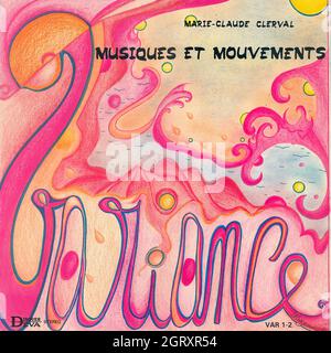 Marie-Claude Clerval - Variance, musiques et mouvements - Vintage Vinyl Schallplattencover Stockfoto