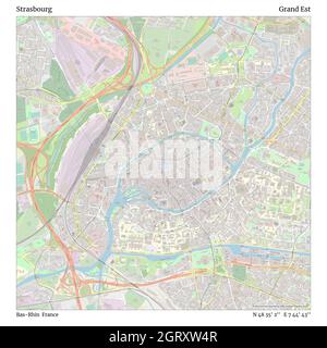 Straßburg, Bas-Rhin, Frankreich, Grand Est, N 48 35' 2'', E 7 44' 43'', map, Timeless Map veröffentlicht im Jahr 2021. Reisende, Entdecker und Abenteurer wie Florence Nightingale, David Livingstone, Ernest Shackleton, Lewis and Clark und Sherlock Holmes haben sich bei der Planung von Reisen zu den entlegensten Ecken der Welt auf Karten verlassen.Timeless Maps kartiert die meisten Orte auf der Welt und zeigt die Verwirklichung großer Träume Stockfoto