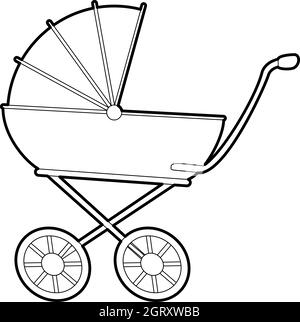 Kinderwagen-Symbol, isometrischen 3d Stil Stock Vektor