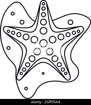 Sea Star Symbol, outline Style Stock Vektor