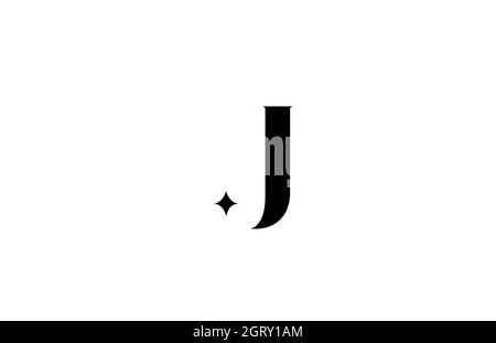 Schwarz-weißes J-Alphabet-Buchstabenlogo für Business mit Stern. Kreativer Schriftzug für Unternehmen. Corporate Identity Branding Design-Symbol Stock Vektor