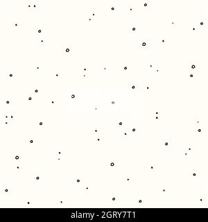 Handgezeichnete Punkte auf weißem Hintergrund. Nahtloses Vektormuster Stock Vektor