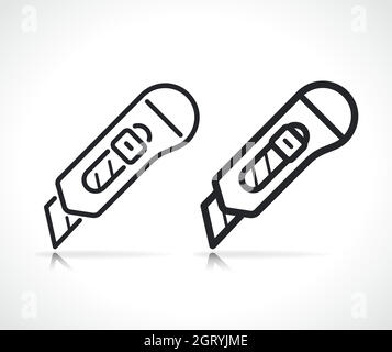 Symbol für Schneidemesser oder Schreibwarenmesser Stock Vektor