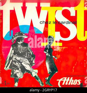 Paul Mattei et son orchestre - Twist chez le Cardinal EP - Vintage Vinyl Record Cover Stockfoto