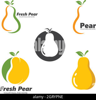 Birne Obst Vektor Illustration Design Stock Vektor