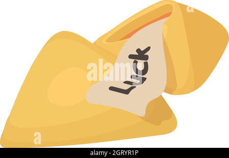 Fortune Cookies-Symbol, Cartoon-Stil Stock Vektor