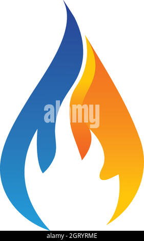 Feuer Flamme Logo Symbol Vektor Illustration Design Stock Vektor