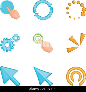Cursor-Symbole-Set, Cartoon-Stil Stock Vektor