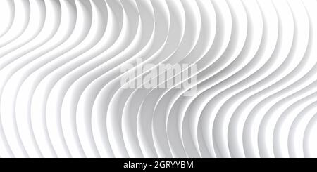 Abstrakte weiße Wellen und Linienmuster. Hintergrund der Vorlage. 3d-Rendering. Stockfoto
