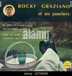 Rocky Graziano et ses Punchers - Frénésie du Twist EP - Vintage Vinyl Record Cover Stockfoto