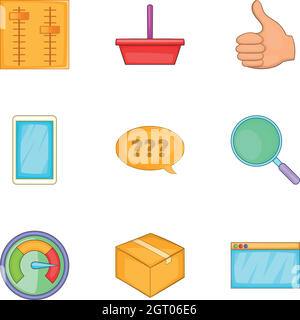 Start-up-Unternehmen Symbole gesetzt, Cartoon-Stil Stock Vektor