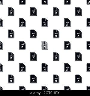 MP3-audio-Datei-Erweiterung Muster, einfachen Stil Stock Vektor