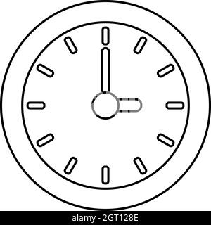 Uhrensymbol, Umriss-Stil Stock Vektor