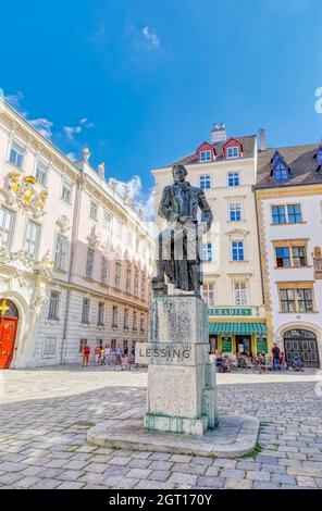 Gotthold Ephraim Lessing Denkmal auf dem Judenplatz Wien Ausstia Stockfoto