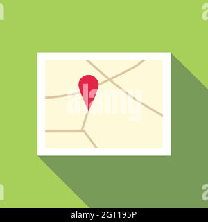 Symbol "Karte", flachen Stil Stock Vektor