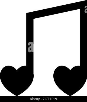 Love Song Icon, einfacher Stil Stock Vektor