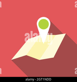 Symbol "Karte", flachen Stil reisen Stock Vektor