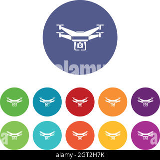 Symbole für Drone-Videokameras Stock Vektor