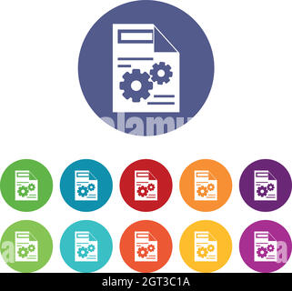 Symbole für Webeinstellungen festlegen Stock Vektor