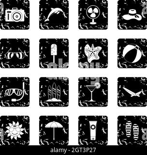 Sommer-Rest-Symbole festlegen Stock Vektor