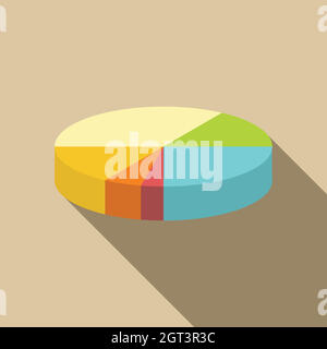 Diagramm Kreisdiagramm Symbol, flache Form Stock Vektor