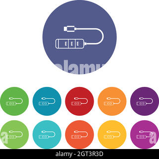 USB-Adapteranschlüsse setzen Symbole ein Stock Vektor