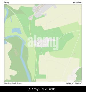 Lorey, Meurthe et Moselle, France, Grand Est, N 48 29' 54'', E 6 18' 21'', map, Timeless Map veröffentlicht im Jahr 2021. Reisende, Entdecker und Abenteurer wie Florence Nightingale, David Livingstone, Ernest Shackleton, Lewis and Clark und Sherlock Holmes haben sich bei der Planung von Reisen zu den entlegensten Ecken der Welt auf Karten verlassen.Timeless Maps kartiert die meisten Orte auf der Welt und zeigt die Verwirklichung großer Träume Stockfoto