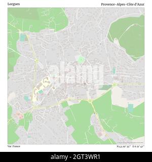 Lorgues, Var, Frankreich, Provence-Alpes-Côte d'Azur, N 43 29' 35'', E 6 21' 41'', map, Timeless Map veröffentlicht im Jahr 2021. Reisende, Entdecker und Abenteurer wie Florence Nightingale, David Livingstone, Ernest Shackleton, Lewis and Clark und Sherlock Holmes haben sich bei der Planung von Reisen zu den entlegensten Ecken der Welt auf Karten verlassen.Timeless Maps kartiert die meisten Orte auf der Welt und zeigt die Verwirklichung großer Träume Stockfoto