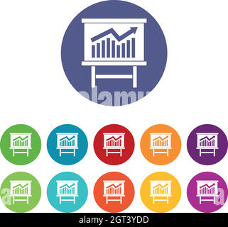 Symbole für die wachsende Diagrammdarstellung Stock Vektor
