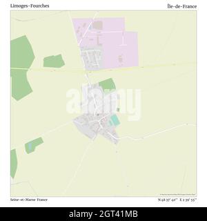 Limoges-Fourches, seine-et-Marne, Frankreich, Île-de-France, N 48 37' 40'', E 2 39' 55'', map, Timeless Map veröffentlicht im Jahr 2021. Reisende, Entdecker und Abenteurer wie Florence Nightingale, David Livingstone, Ernest Shackleton, Lewis and Clark und Sherlock Holmes haben sich bei der Planung von Reisen zu den entlegensten Ecken der Welt auf Karten verlassen.Timeless Maps kartiert die meisten Orte auf der Welt und zeigt die Verwirklichung großer Träume Stockfoto