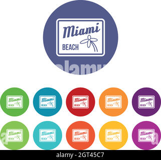 Miami Beach-Ikonen Stock Vektor