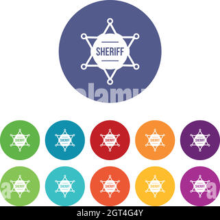 Symbole für Sheriff-Abzeichen Stock Vektor