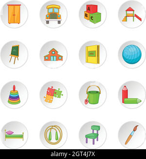 Kindergarten Sicherheit Icons set Stock Vektor