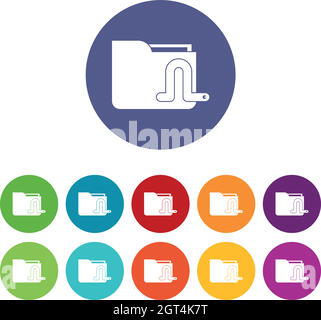 Symbole für Computerwurmsatz Stock Vektor